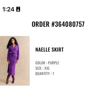 Sezane Naelle Skirt Purple - Size XXL